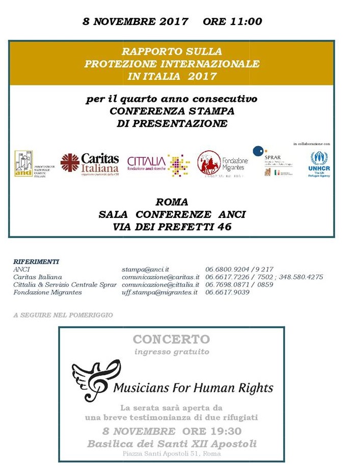 Immigrazione – Save the date. L’8 novembre a Roma la presentazione del Rapporto Protezione internazionale