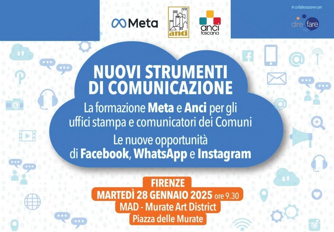 Martedì 28 gennaio a Firenze, corso Anci-Meta su comunicazione e social media