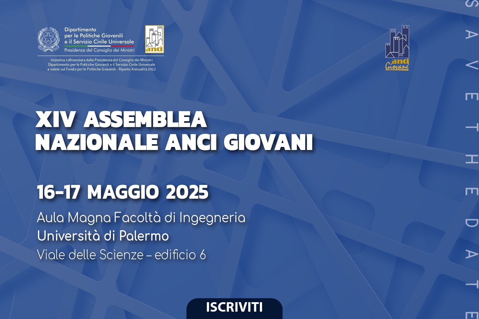 A Palermo il 16 e 17 maggio la XIV Assemblea nazionale di Anci Giovani