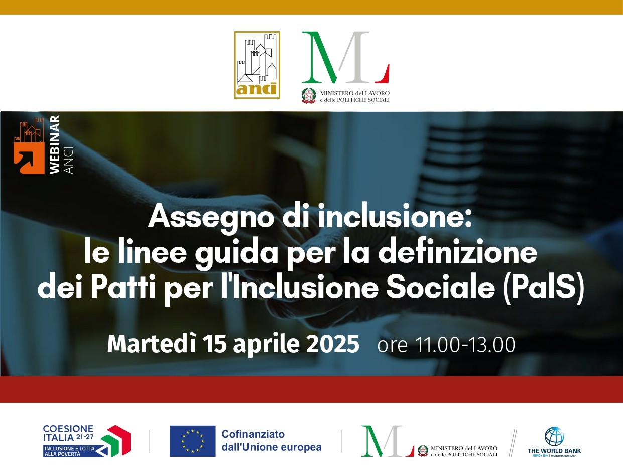Assegno di inclusione, registrazione webinar sulle linee guida Patti per l’inclusione sociale