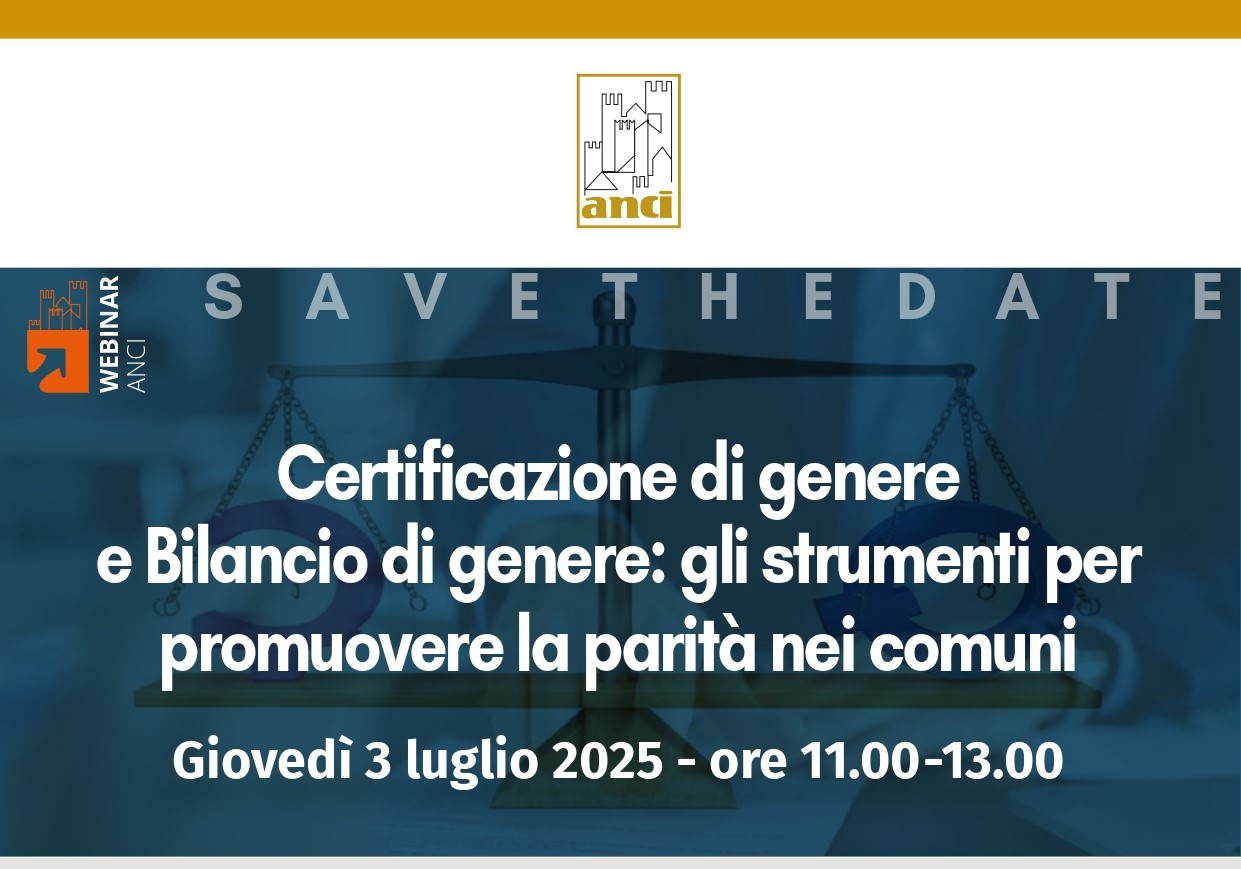 Webinar su strumenti per promuovere la parità nei Comuni, la registrazione e le slides