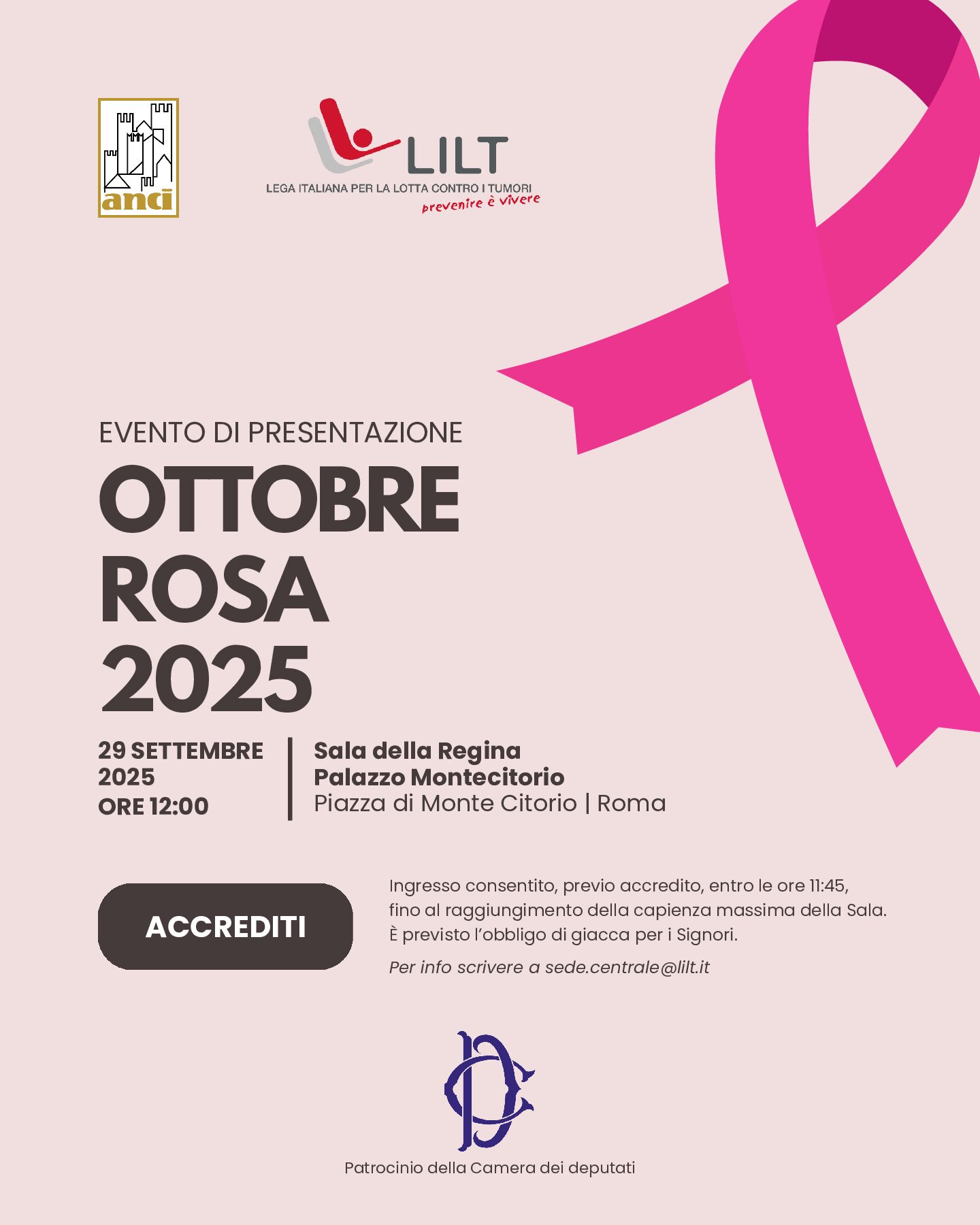Salute, il 29 settembre la presentazione della campagna di prevenzione Ottobre Rosa 2025