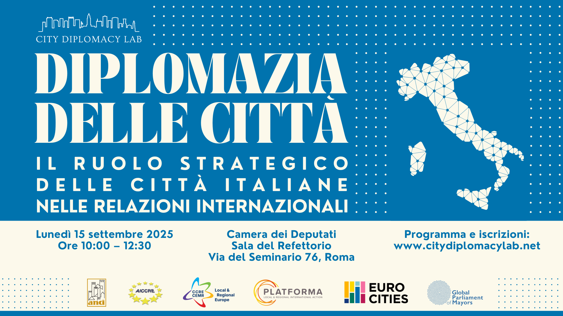 “Diplomazia delle città”, oggi evento a Roma sul ruolo strategico delle città italiane