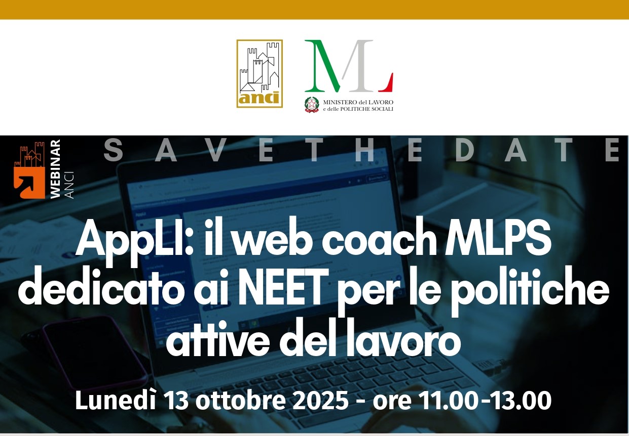 Il 13 ottobre webinar “AppLI: web coach MLPS dedicato ai NEET per le politiche attive del lavoro”