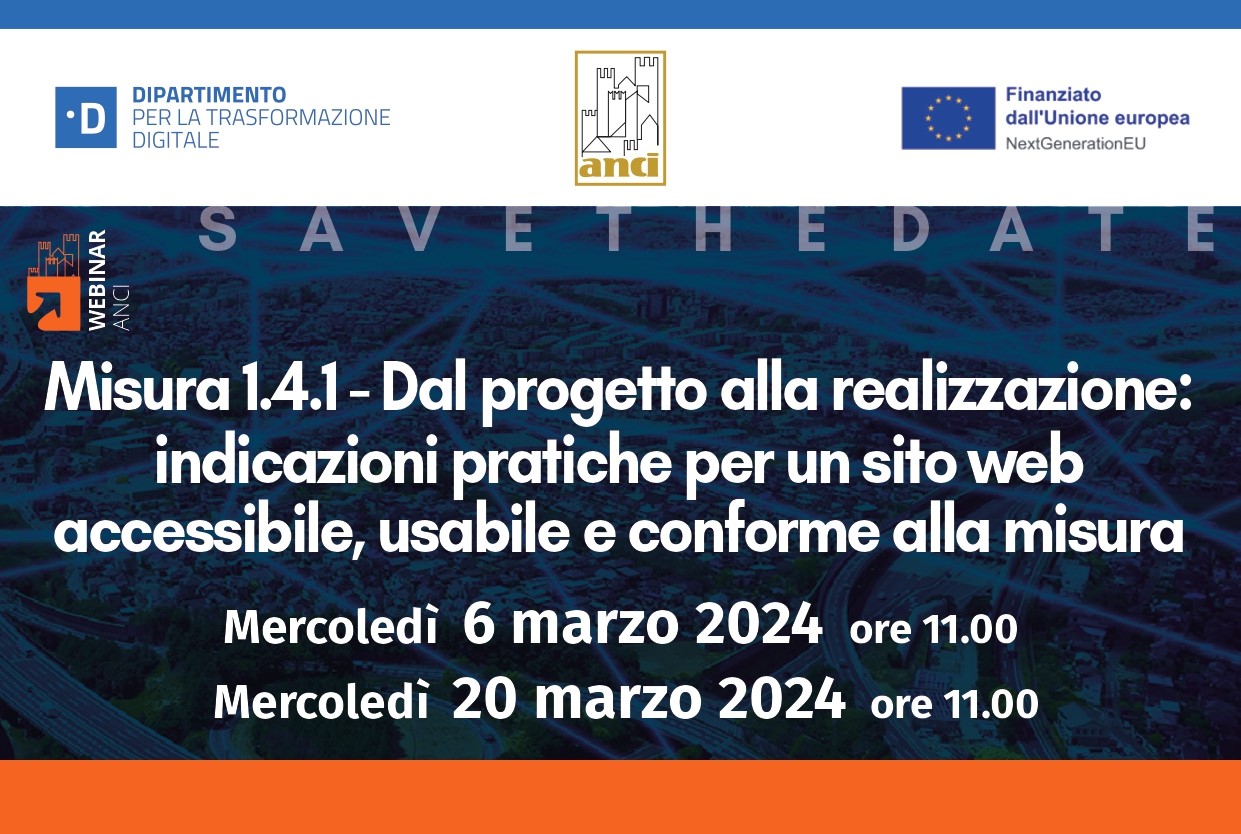Siti web Comuni, concluso il secondo webinar Anci e Dipartimento trasformazione digitale.