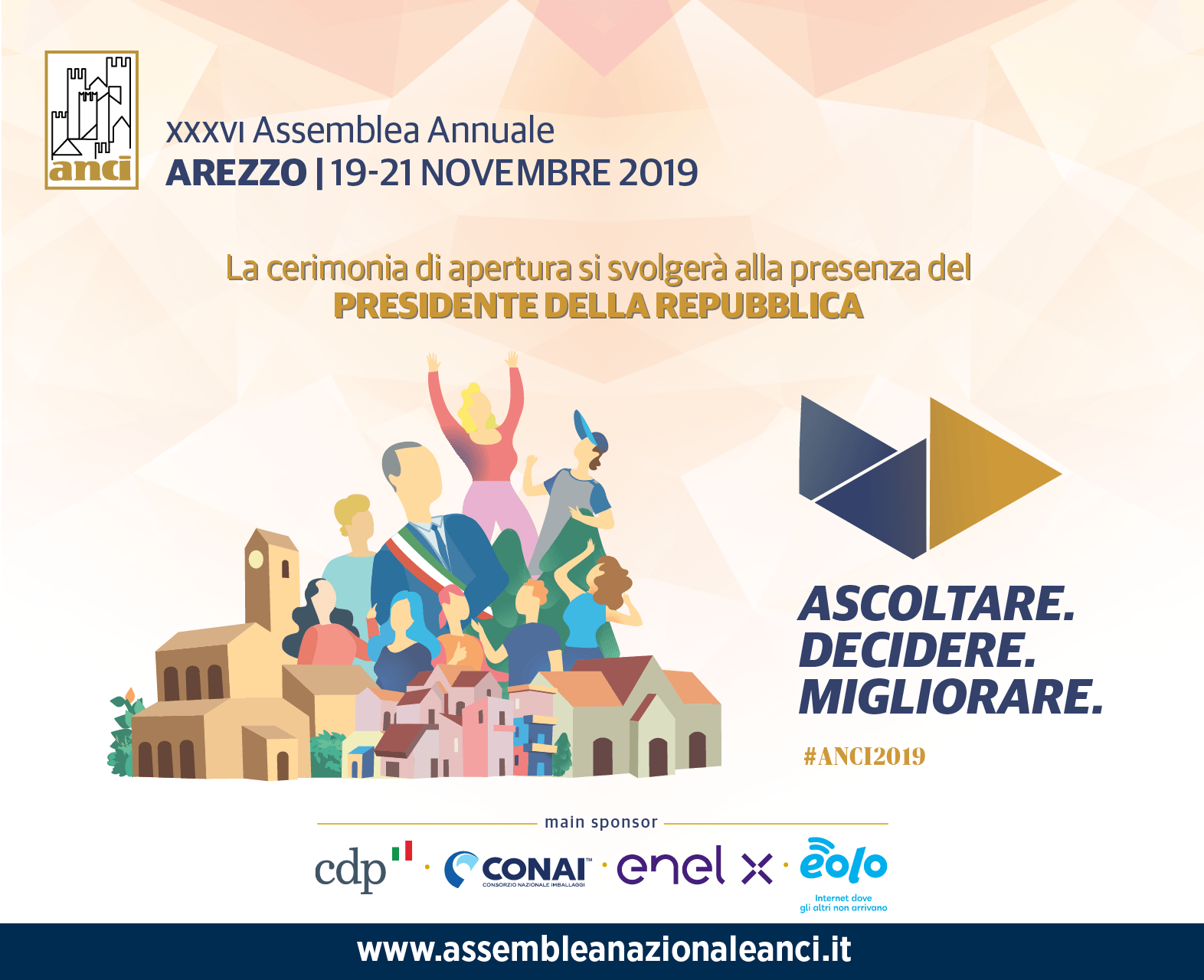 Il programma della XXXVI assemblea Anci. Appuntamento dal 19 al 21 novembre ad Arezzo