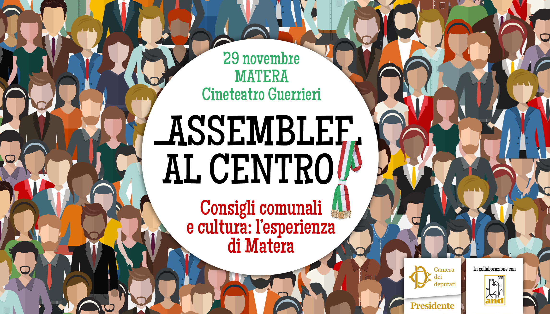 Il 29 novembre evento “Assemblee al centro: Consigli Comunali e Cultura: l’esperienza di Matera”