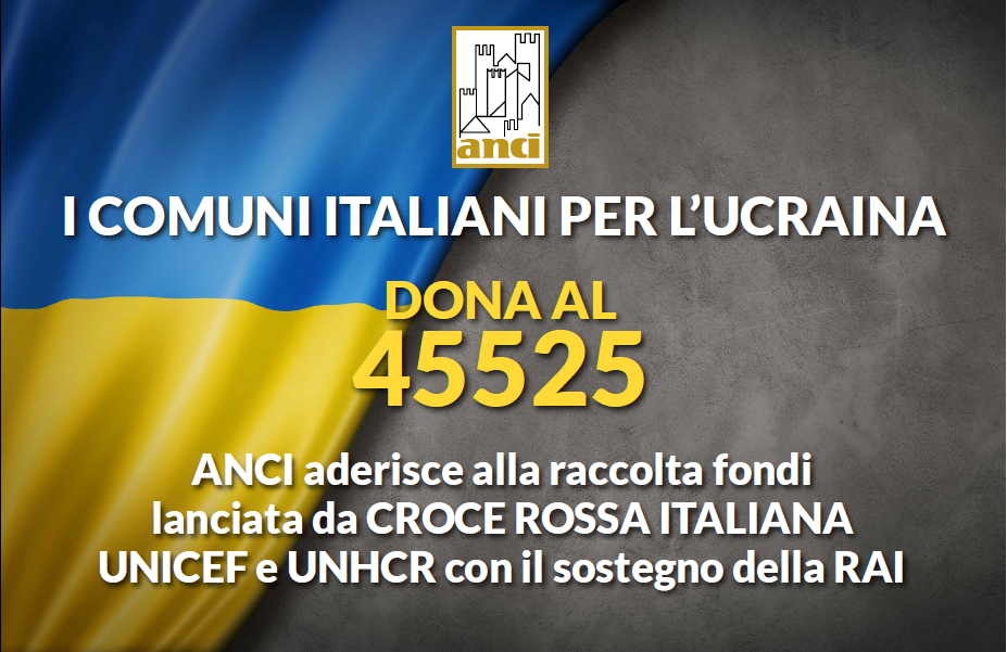 Anci aderisce alla campagna raccolta fondi assieme a Croce rossa italiana, Unhcr e Unicef