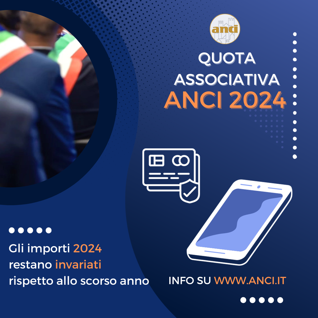 Iscrizioni ad Anci, importi 2024 invariati rispetto allo scorso anno