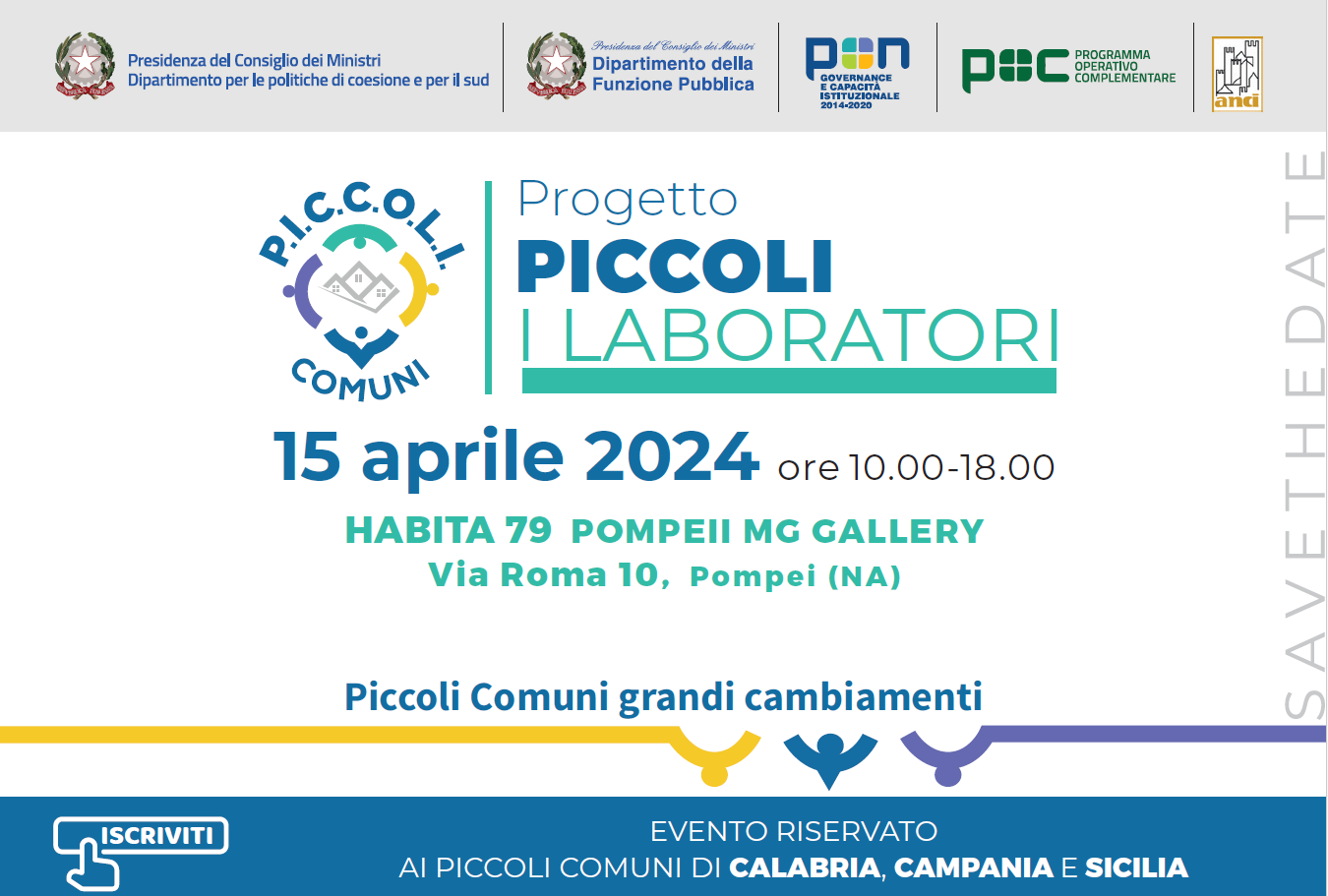 Il 15 aprile Il Progetto P.I.C.C.O.L.I. fa tappa a Pompei. Link per iscriversi e programma