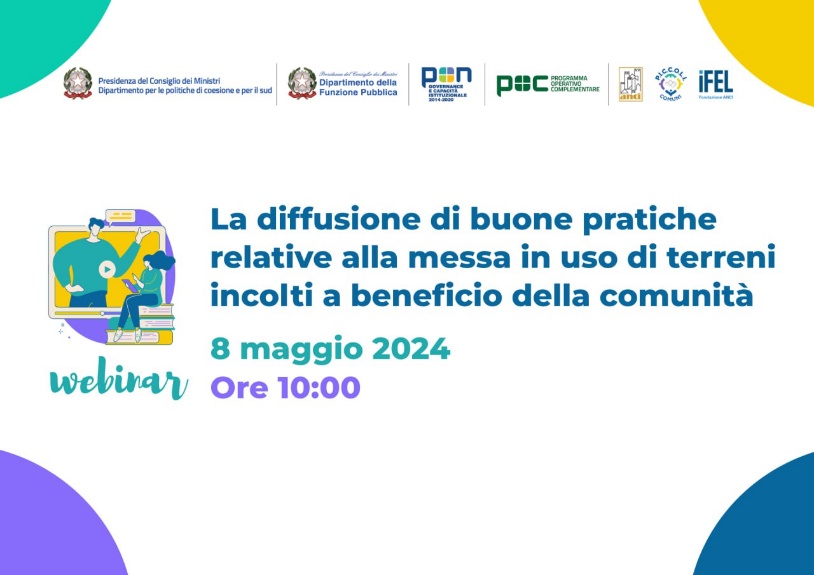 Talk on web, mercoledì 8 maggio “La diffusione di buone pratiche su messa in uso terreni incolti”